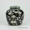 RYQQ34-C_Black Ceramic Plum blossom Jar