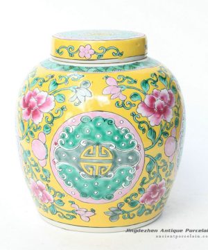 RYQQ34_7.5inch Hand painted Floral Melon Jar