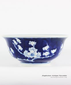 RYLU107-A_Dark blue background winter sweet pattern antique copy porcelain bowl
