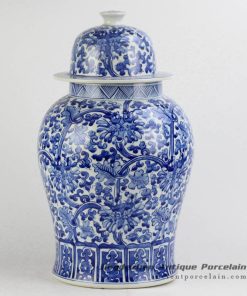 RYNQ196-B_Hand paint blue and white floral porcelain container