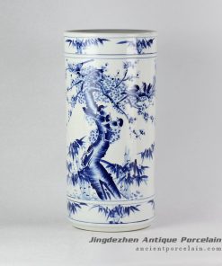 RYPB05-A_Chinese hand painting bird floral pattern floor standing tall ceramic vase