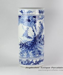 RYPB05-C_ Blue and white lover collection hand paint phoenix pattern ceramic wedding decor vase