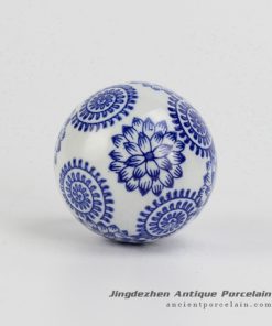 RYPU23-d_Blue and White flower painting home decoration Cearmic Ball