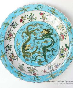 RYQQ40_ 17.5inch Dragon design Porcelain Plate