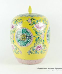 RYQQ51_Hand painted famille rose porcelain melon Jar with floral design