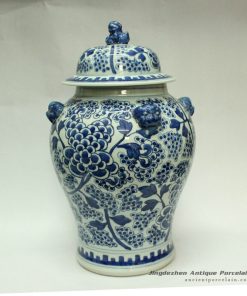 RYWD10_14.5inch blue and white ginger jar