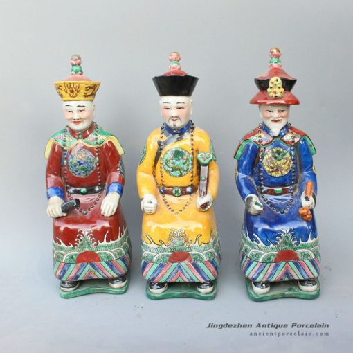RYXZ05_12.5 inch Set of 3 ceramic seated Chinese emperor