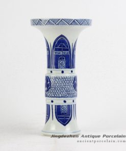 RYXN20_ Wide open brim trumpet shape Russian style ceramic vase