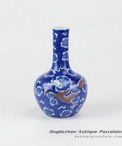 RYXN22_Fire dragon design hand drawn porcelain flower vase
