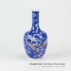 RYXN24_Blue and under glaze red Chinese dragon pattern mallet shape vase