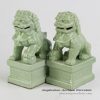 RYXP21-O_Plain color Chinese style ceramic lion statue,Celadon statue