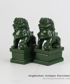 RYXP21-P_Plain color Chinese style ceramic lion statue,green porcelian statue