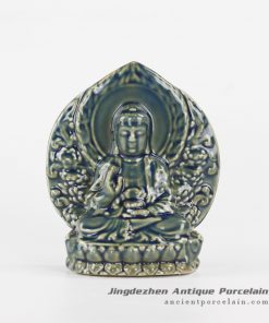 RYXP36_Sitting on lotus Buddha ceramic sculpture
