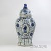 RZFH08_vintage feel floral pattern lion knob cap ceramic ginger jar