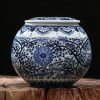 RZFQ06_Round shape flat lid hand paint Chinese art jar