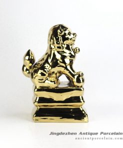 RZGA01-E_Golden lion ceramic doll figurine book end