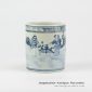 RZIQ01-E_Vanity blue and white hand paint ancient China farmer sowing pattern porcelain pen holder
