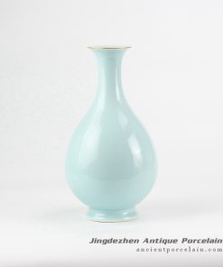 RZJR07_Mint green refined pear shape ceramic artificial flower vase