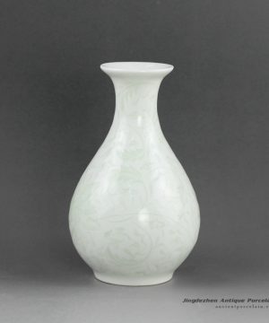 14AA32_Hand engraved ceramic small flower vases