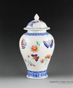 14AS101_Jingdezhen Qing dynasty reproduction Porcelain Ginger Jar butterfly design