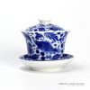 14DR117_blue and white hand painted fish design ceramic cup gaiwan