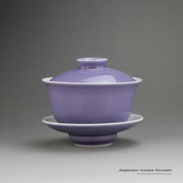14FS39-B purple glaze ceramic teaware Gaiwan made in Jingdezhen