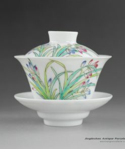 14NY12_100cc Jingdezhen Hand painted floral Porcelain Gaiwan