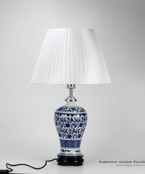 DS37-ZFU_Slender blue and white floral pattern cheap desk lamp