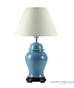 DS53-RYNQ_Aegean blue glaze ceramic modern table lamp