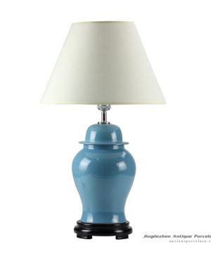 DS53-RYNQ_Aegean blue glaze ceramic modern table lamp
