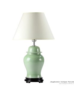 DS55-RYNQ_Lime green glaze oriental ceramic table lamps