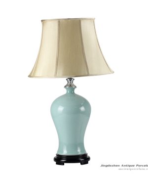 DS57-RYNQ_Light blue glaze tiffany style ceramic bedchamber lamp