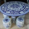 RYAY25_blue and white porcelain garden table and stool