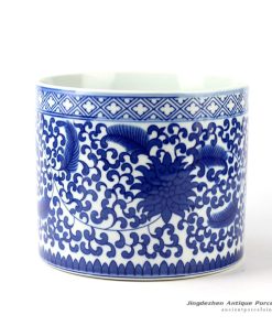 RYCI37_Blue and white floral mark tubular ceramic pot