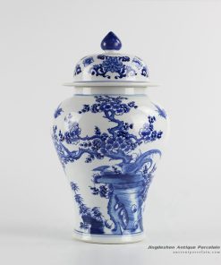 RYCI40_Bird cherry blossom pattern manual work ceramic ginger jar for exhibition room