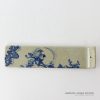 RYEJ18-D_Crude clay blue and white bird moon floral pattern pottery tile incense stick holder