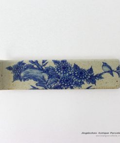 RYEJ18-A_Stoneware blue white chrysanthemum bird pattern clay style incense burner
