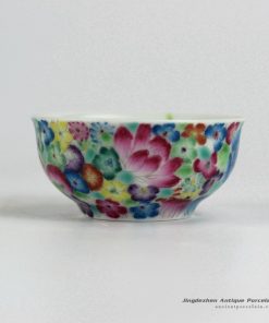 RYIC33_Fancy famille rose hand paint floral tea cups