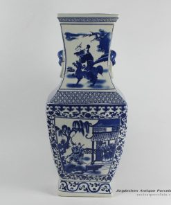 RYJF18_Blue and white hand painted ceramic vase