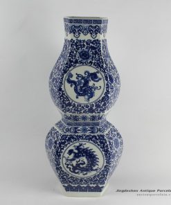 RYJF19_bule white calabash shape ceramic vases