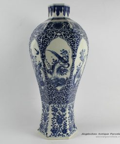 RYJF25_Chinese Blue White Vases bird and flower pattern