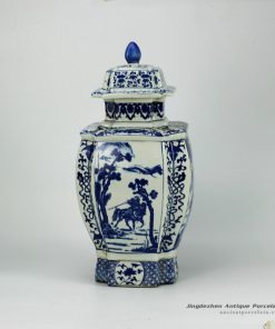 RYJF31-OLD_Blue and white vintage cermaic Chinese jar