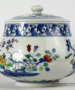 RYJH08_ Jindezhen Porcelain Tea jars, Hand painted floral design