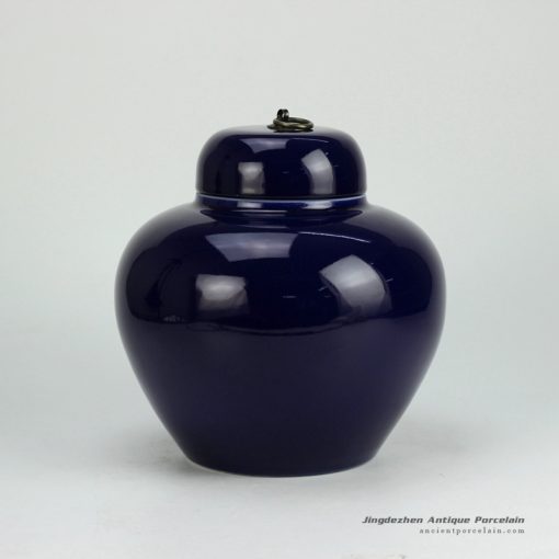 H10″ Ceramic Plain glazed Jars with Metal Ring Lid