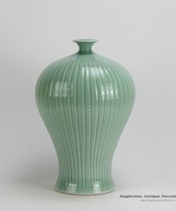 RYKB99-A_16″ Bamboo design Celadon green Meipin VaseRYKB99-A_16″ Bamboo design Celadon green Meipin Vase