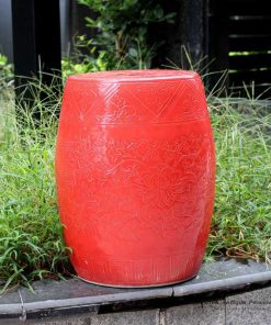 RYMA93-A/B/E_Solid color engraved porcelain oriental garden seat