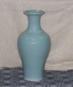 RYMA98_H26.5inch Tall Bamboo design Fishtail Celadon Ceramic Vase