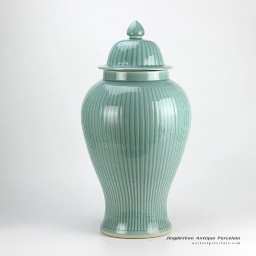 RYMA99_H23inch Bamboo design Celadon Ceramic Ginger Jar