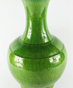 RYMJ26_14″ Green crackle ceramic porcelain flower vase