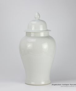 RYNQ190_Plain color white porcelain ginger jar